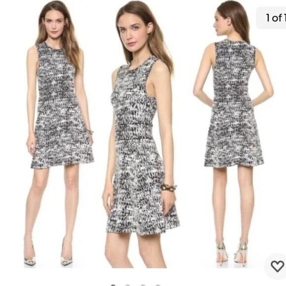 - THEORY Alancy C Sleeveless Tweedscape A-Line Dress Size Medium - Picture 1 of 14